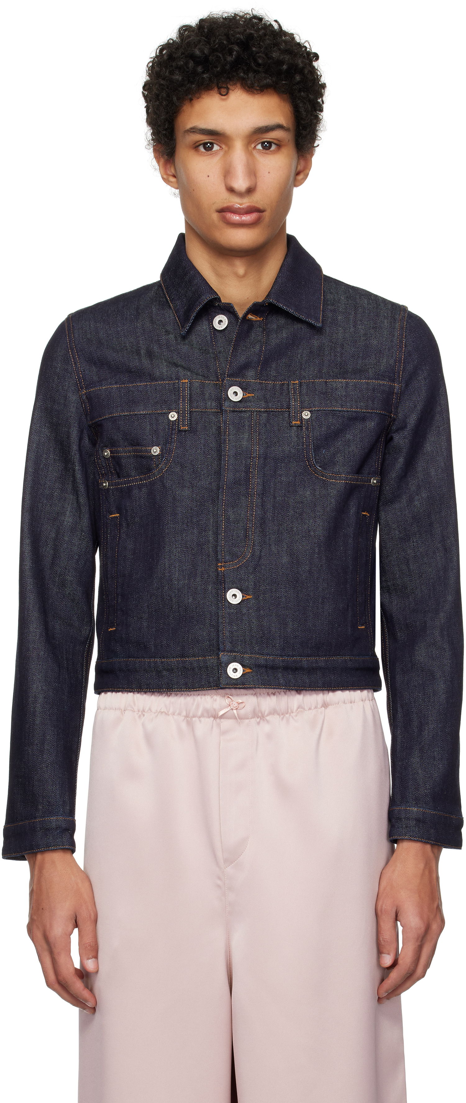Bunda Jean Paul Gaultier Jean Paul Gaultier 'The Inverted' Cropped Denim Jacket Modrá | 25/33-F-VE089-D019-55, 0