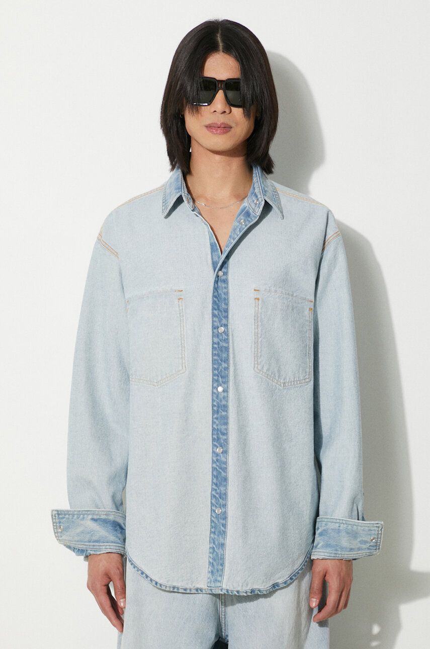 Košeľa VETEMENTS VETEMENTS Inside-Out Relaxed Denim Shirt Modrá | UE64SH500N, 0