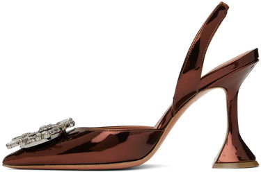 Tenisky a topánky Amina Muaddi Sling 95 Metallic Leather Pumps Hnedá | BEGUM SLING CL MIRROR, 2