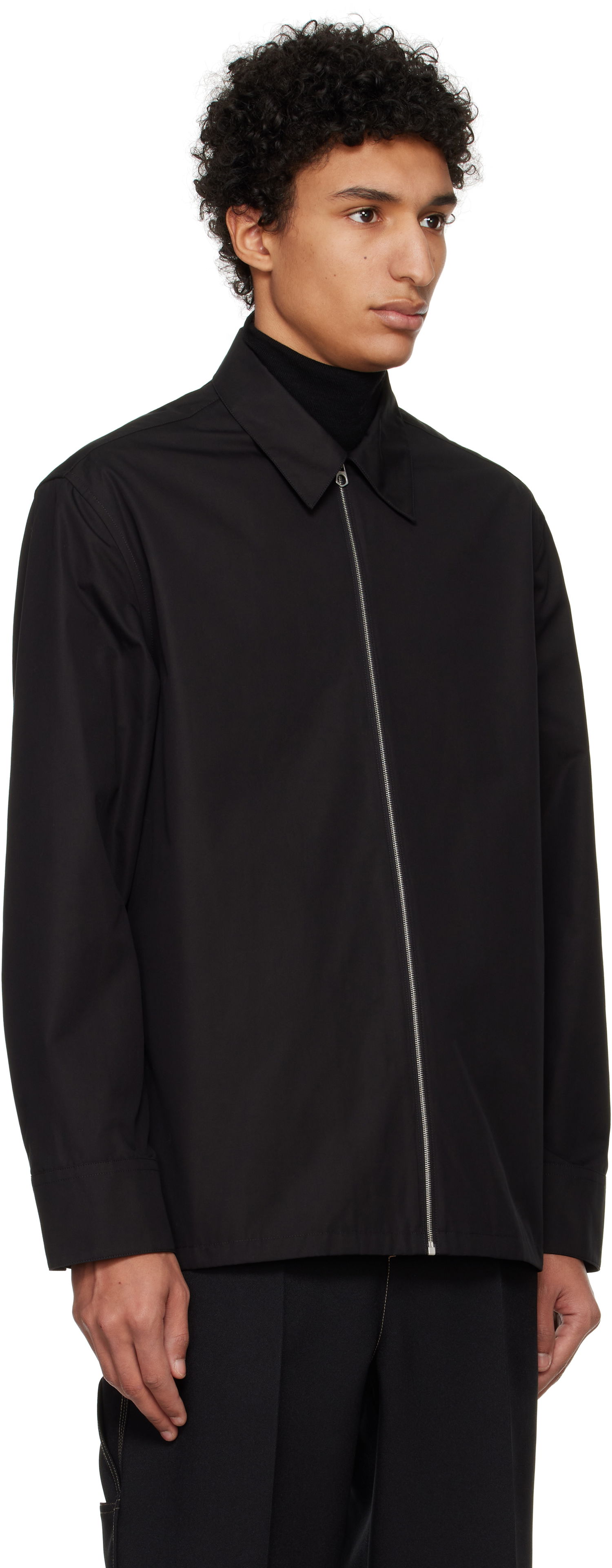 Košeľa Jil Sander Jil Sander Zip-Up Shirt Čierna | J22DL0249_J45002, 1