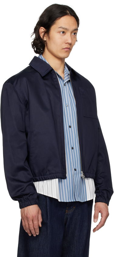 Bomber bunda AMI AMI Paris Cotton Ami de Coeur Zipped Jacket Navy | HJK059.CO0103, 1