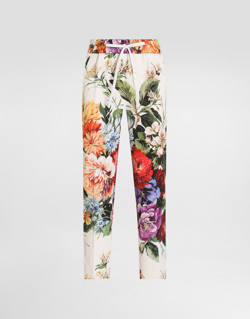 Nohavice Dolce & Gabbana Dolce & Gabbana Flower Bouquet-Print Drawstring Trousers Rôznofarebný | FTDCZTFSRQUHA5PC
