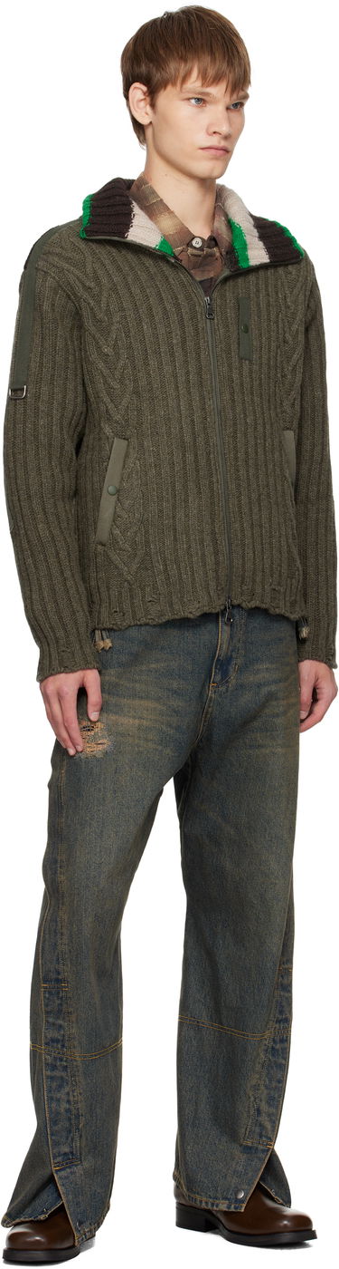 Sveter Andersson Bell Andersson Bell Stripe High-Neck Zip-Up Sweater Zelené | atb1344m, 3