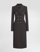 Dolce & Gabbana Double-breasted Wool Coat with DG Buttons