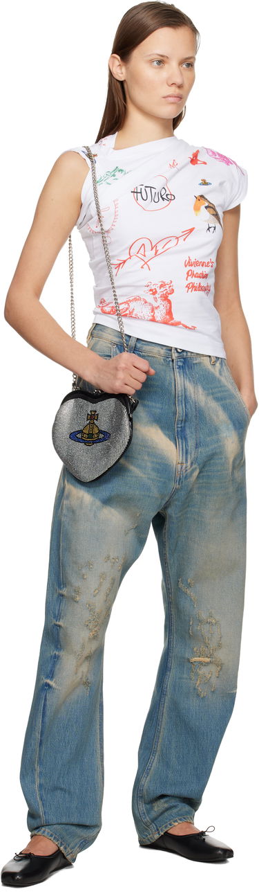 Tielko Vivienne Westwood Vivienne Westwood Hebo Graphic Print Sleeveless Top Biela | 1G010014-J006F-, 3