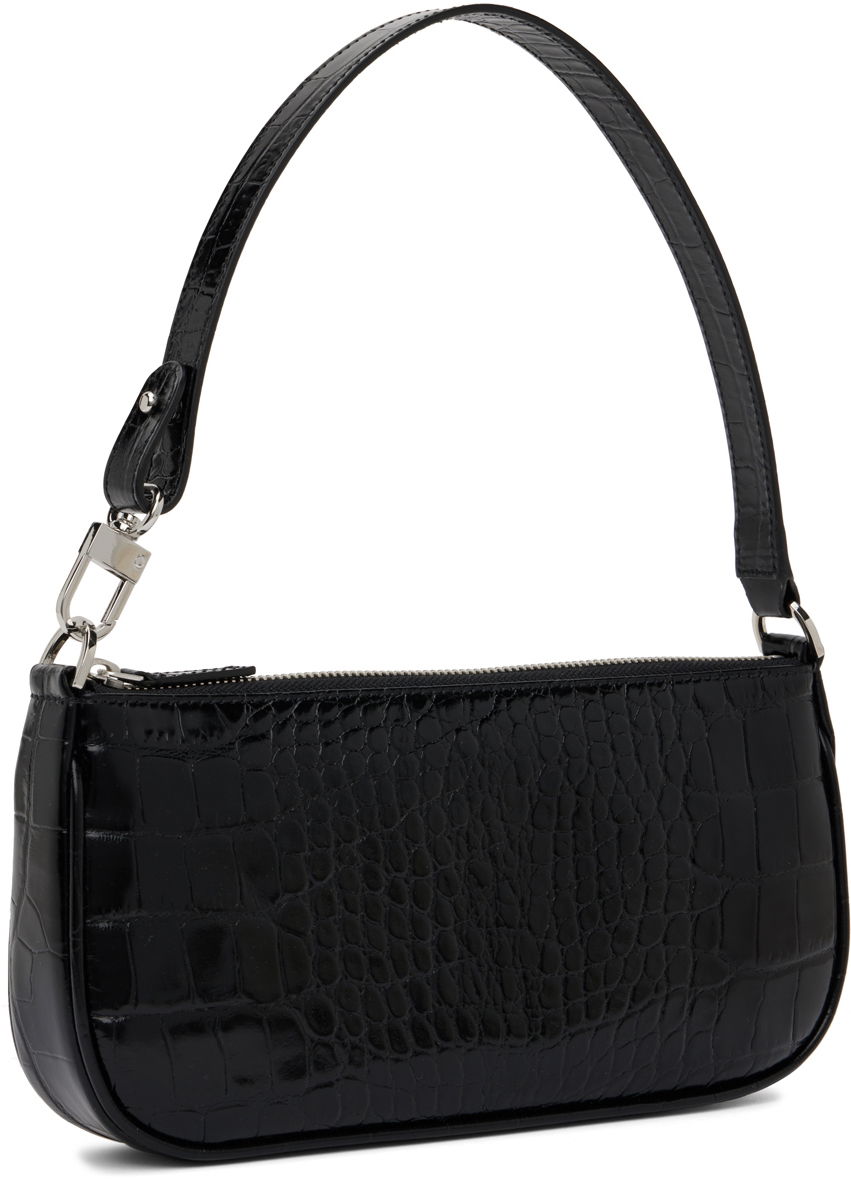 Kabelka BY FAR Croc Embossed Leather Shoulder Bag Čierna | 19PFRCLSBLDMED, 1
