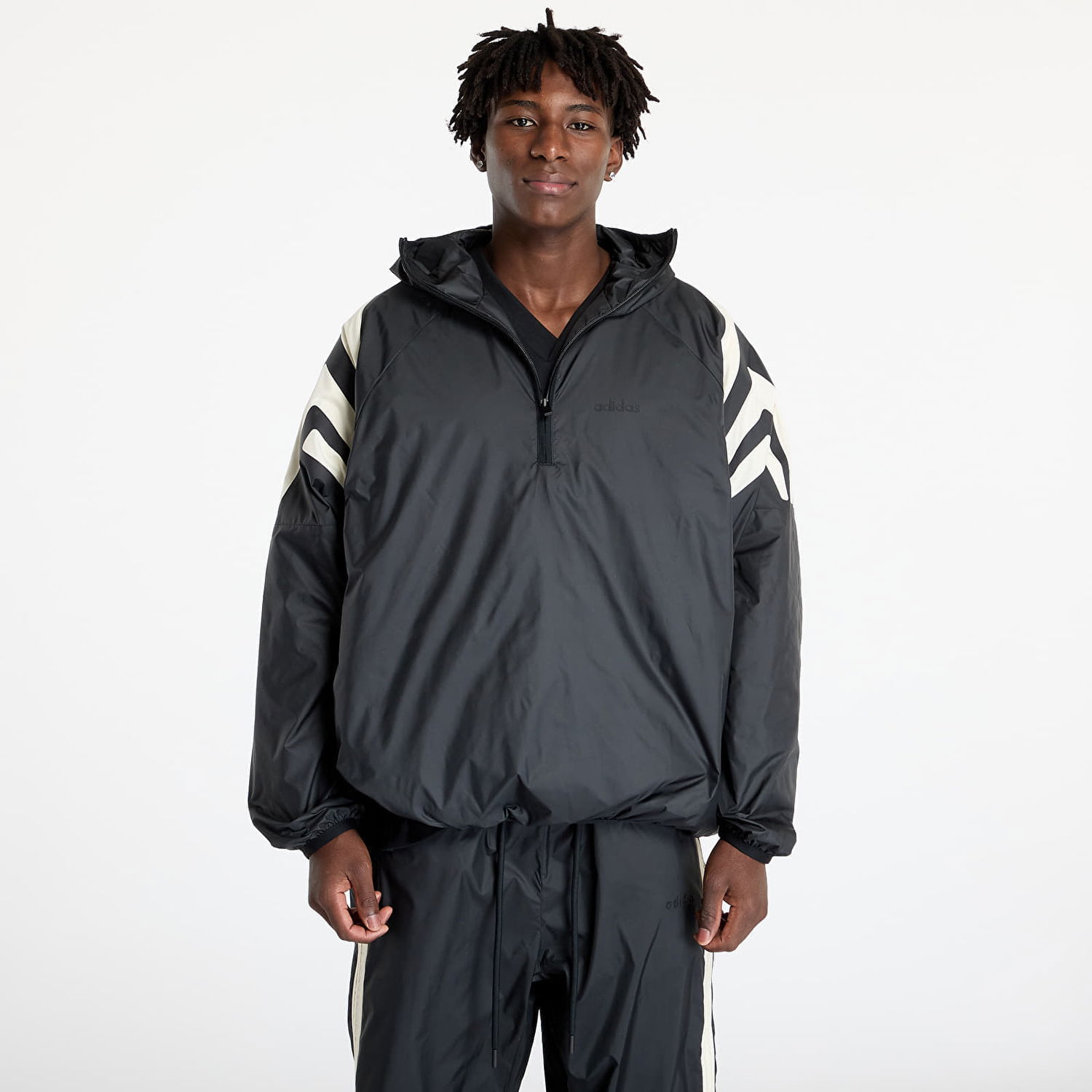 Mikina adidas Originals Fear Of God Athletics x Woven 1/2 Zip Hoodie Black Čierna | IS5299, 0