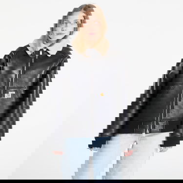 Bomber bunda Carhartt WIP Shepton Faux Leather Sherpa Collar Jacket Čierna | I035974.1LMXX, 0