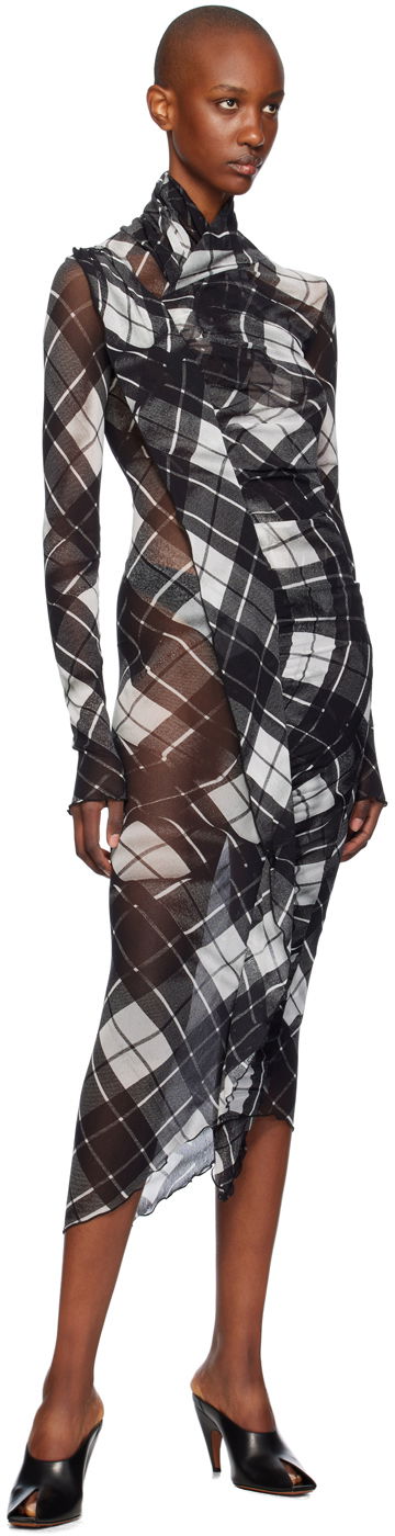 Jean Paul Gaultier Distorted Tartan Midi Dress