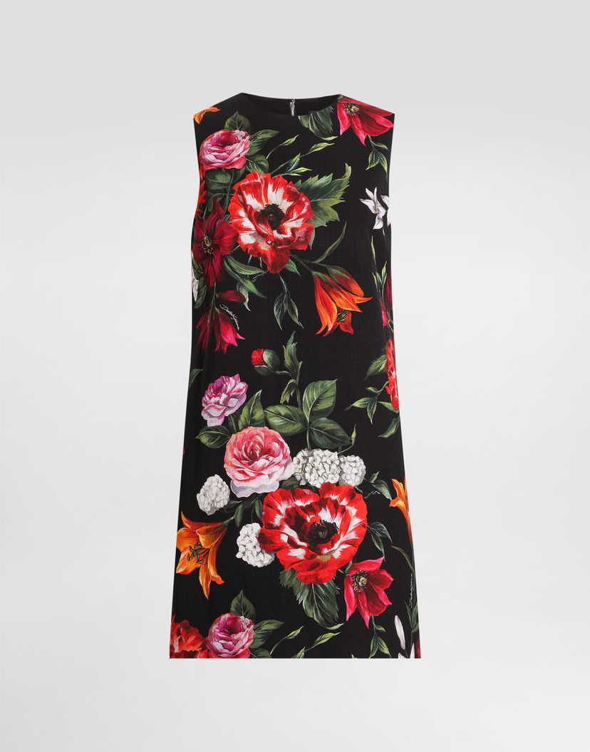 Šaty Dolce & Gabbana Dolce & Gabbana Floral Print Sleeveless Mini Dress Čierna | F6TWFTFSRQTHN5PB