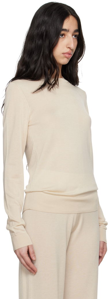 Sveter TOTEME TOTEME Fine Knit Crewneck Sweater Béžová | 252-WRT0463-YA0151, 1