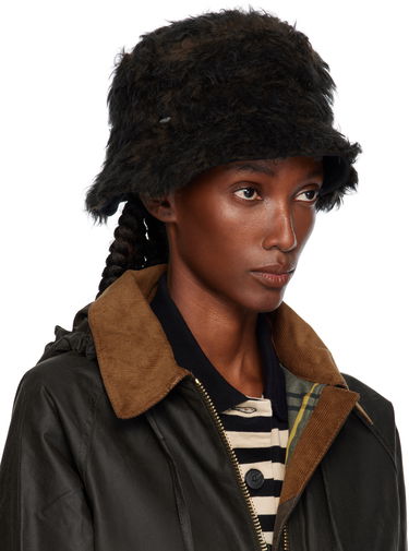 Klobúk OUR LEGACY Shaggy Faux-Fur Logo Hardware Bucket Hat Čierna | A4258BOB, 1