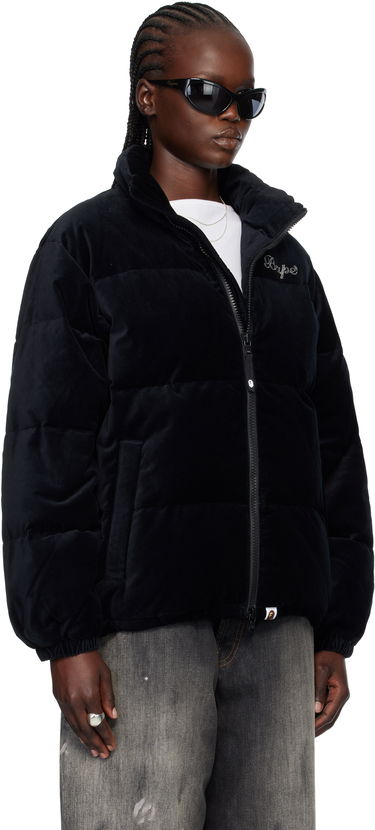 Prešívaná bunda BAPE 'BAPE' Logo Velvet Down Jacket Čierna | 001DNK802003L, 1