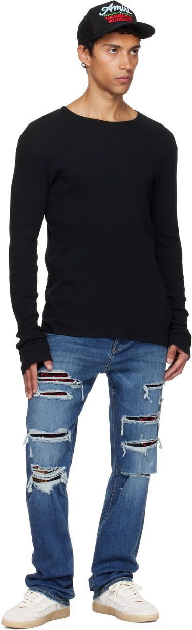 Džínsy AMIRI AMIRI Slim Thrasher Jeans with Floral Velvet Modrá | AMDNSM1022, 3