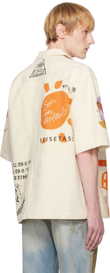 Košeľa Marine Serre Marine Serre Regenerated Bowling Shirt Béžová | USI028A UWOV0009, 2