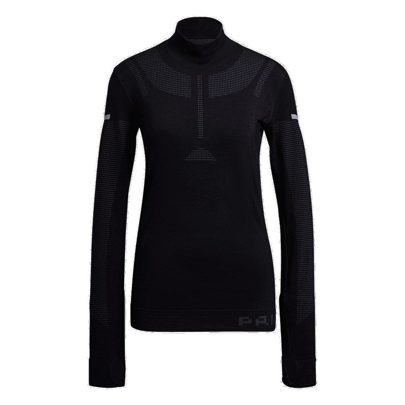 Tričko adidas Originals PK Midlayer Long-Sleeve Mock-Neck Top with Perforated Details Čierna | H13228