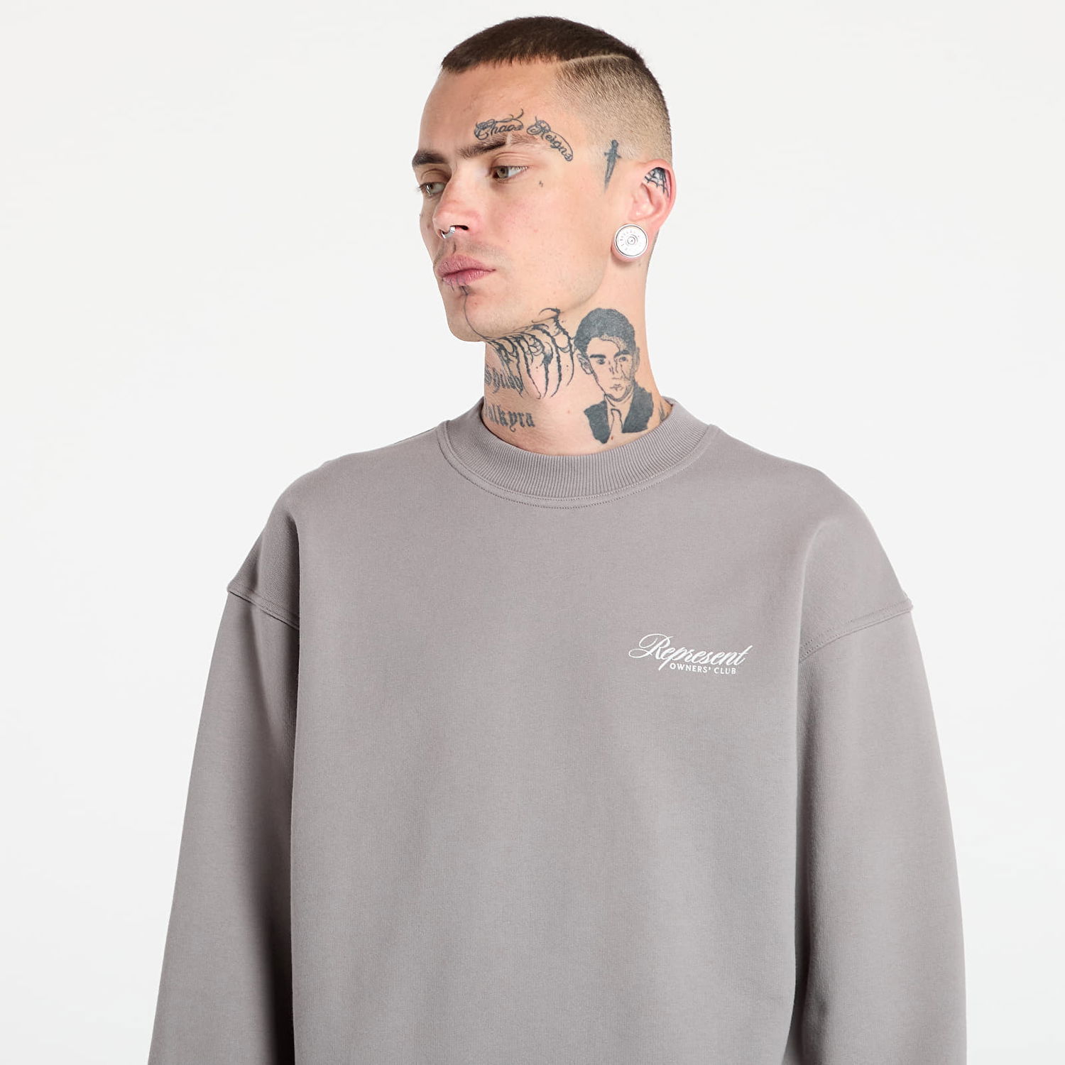 Sveter Represent Clo REPRESENT Owners Club Script Sweater Šedá | OCM100007-46, 1