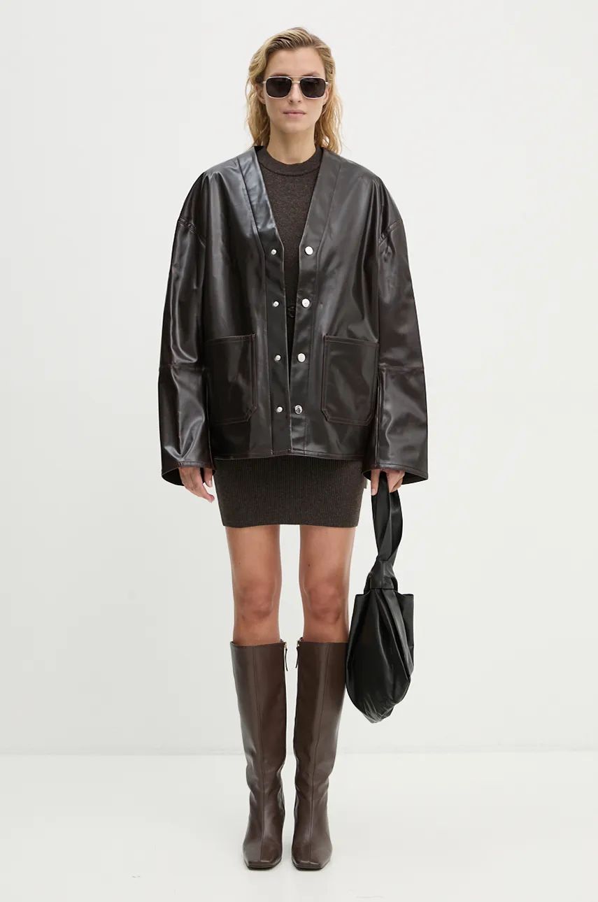 Šaty Nanushka Oversized Wool Mini Dress Hnedá | NW24PFHA28478, 1