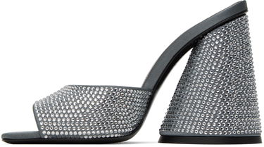 Doplnky The Attico The Attico Luz Crystal-Embellished Heeled Sandals Šedá | 237WS502 TV07, 2