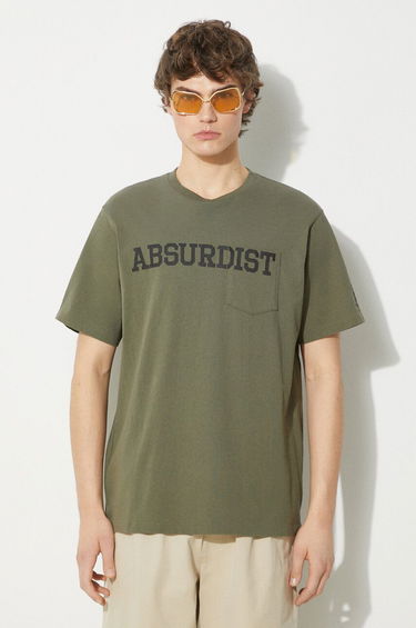 Tričko Engineered Garments Printed Cross Crew Neck T-shirt Zelené | OR424.NP121, 0