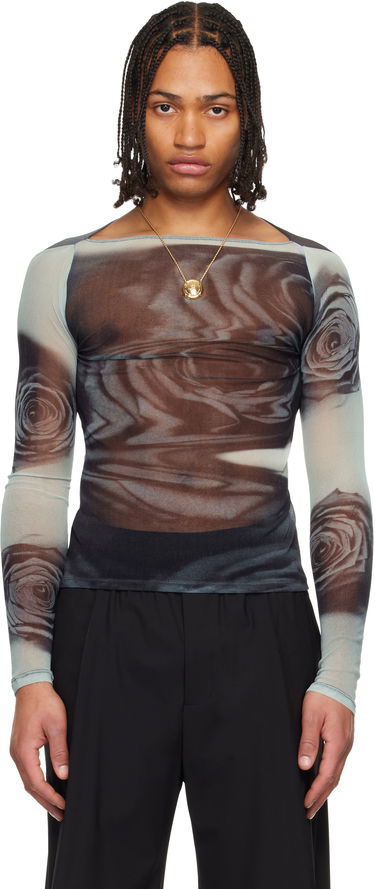 Tričko Jean Paul Gaultier Jean Paul Gaultier Blurry Roses Mesh Long-Sleeve Top Rôznofarebný | 25/04-W-TO352-M011P-010200, 0