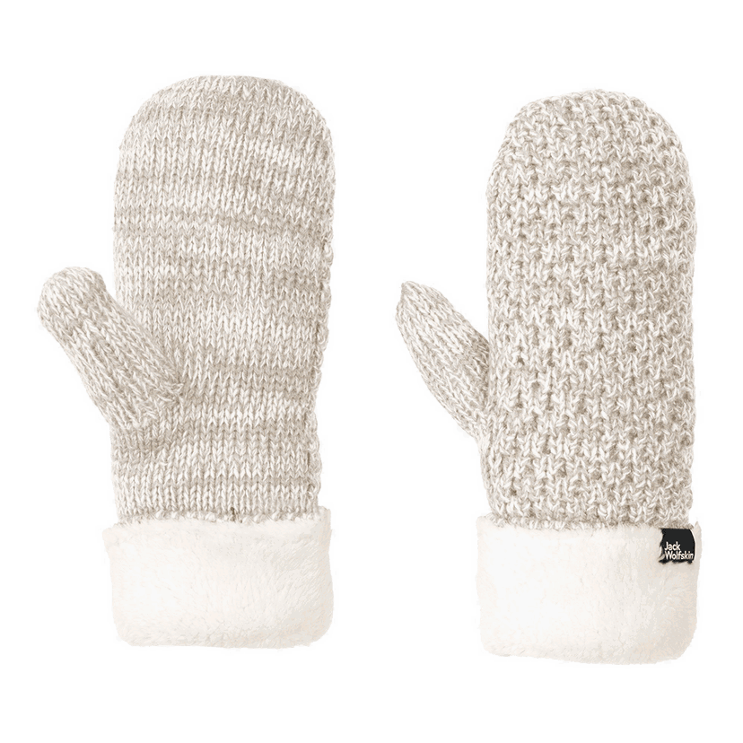 Rukavice Jack Wolfskin HIGHLOFT Knitted Mittens with Fluffy Cuff Béžová | 1908001-5062