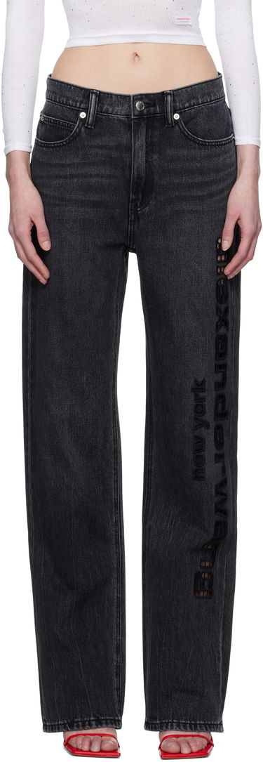 Džínsy Alexander Wang Alexander Wang EZ Cut-Out Logo Jeans Čierna | 4DC1254691, 0