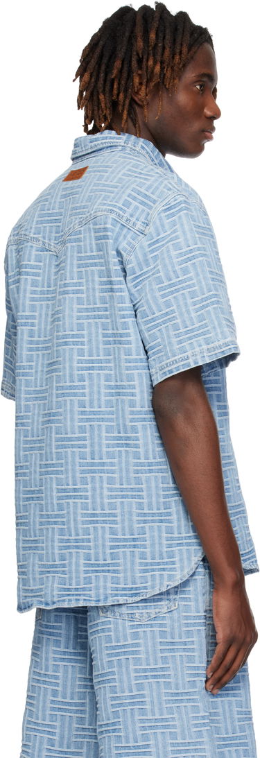 Košeľa KENZO Kenzo Paris 'KENZO Weave' Relaxed Denim Shirt Modrá | FF55DC1026J4, 2