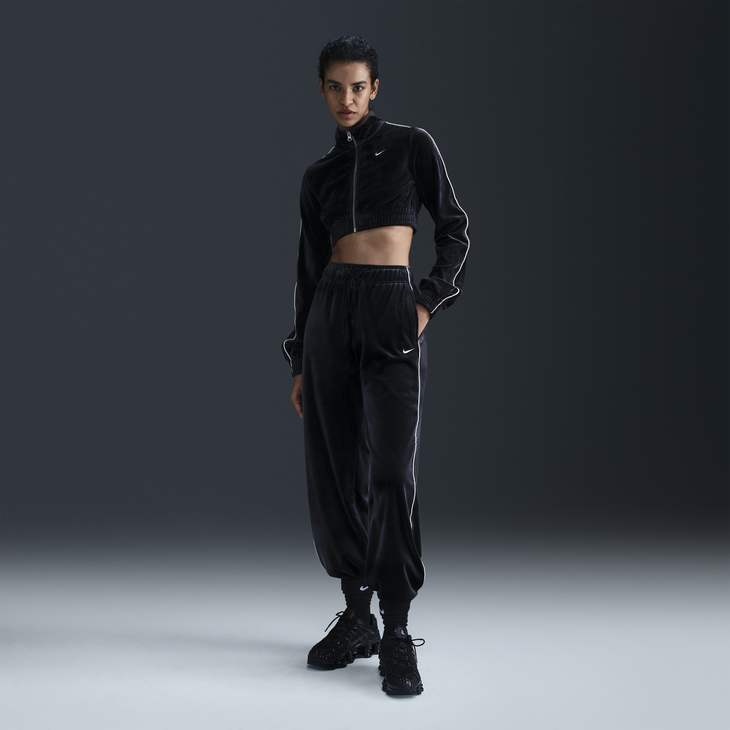 Tepláky Nike Velvet Running Pants Čierna | FZ3682-010, 0