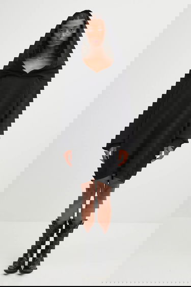 Šaty Maison Margiela MM6 Maison Margiela Hooded Mini Oversize Dress Čierna | S52DD0074.M25014.900, 0