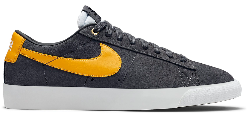 Skateboarding Nike SB Blazer Low GT Dark Grey University Gold Čierna | 704939-071