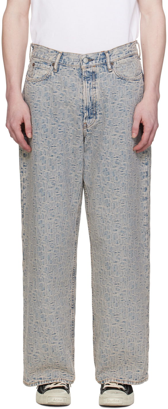 Džínsy Acne Studios Acne Studios 1981M Embossed Jeans Modrá | B00349-, 0