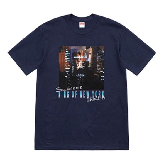 Tričko Supreme Christopher Walken King Of New York T-Shirt Supreme Navy | SUP-SS19-235