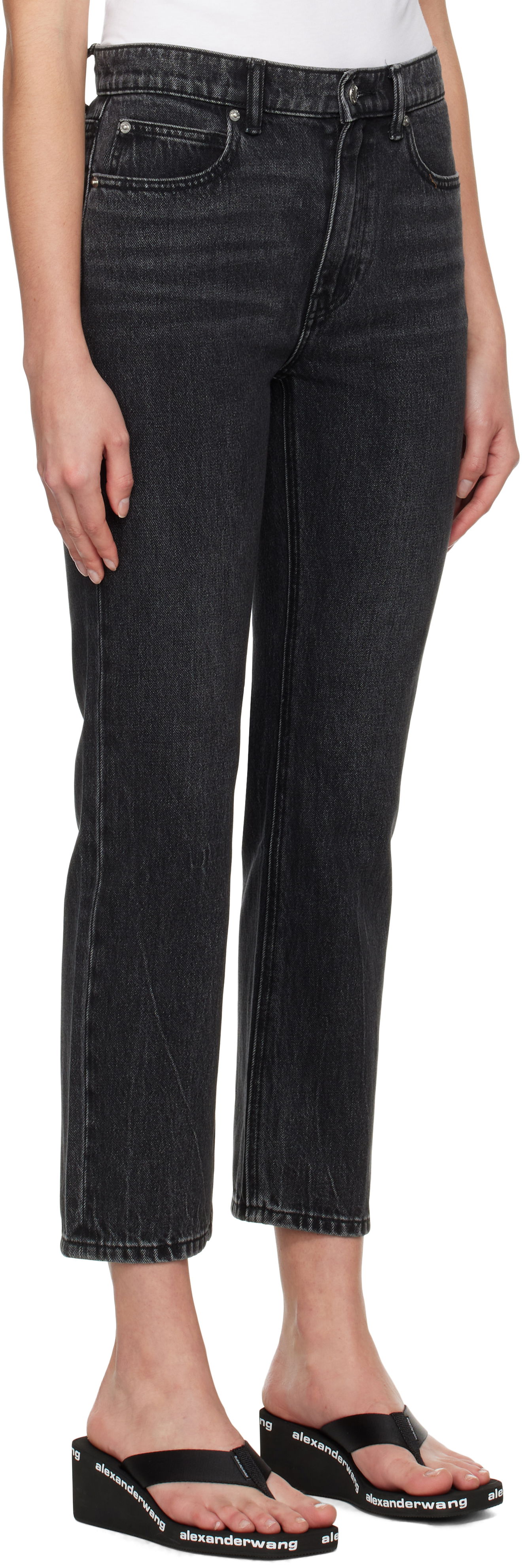 Džínsy Alexander Wang OG High-Rise Stovepipe Jeans Čierna | 4DC1254607, 1
