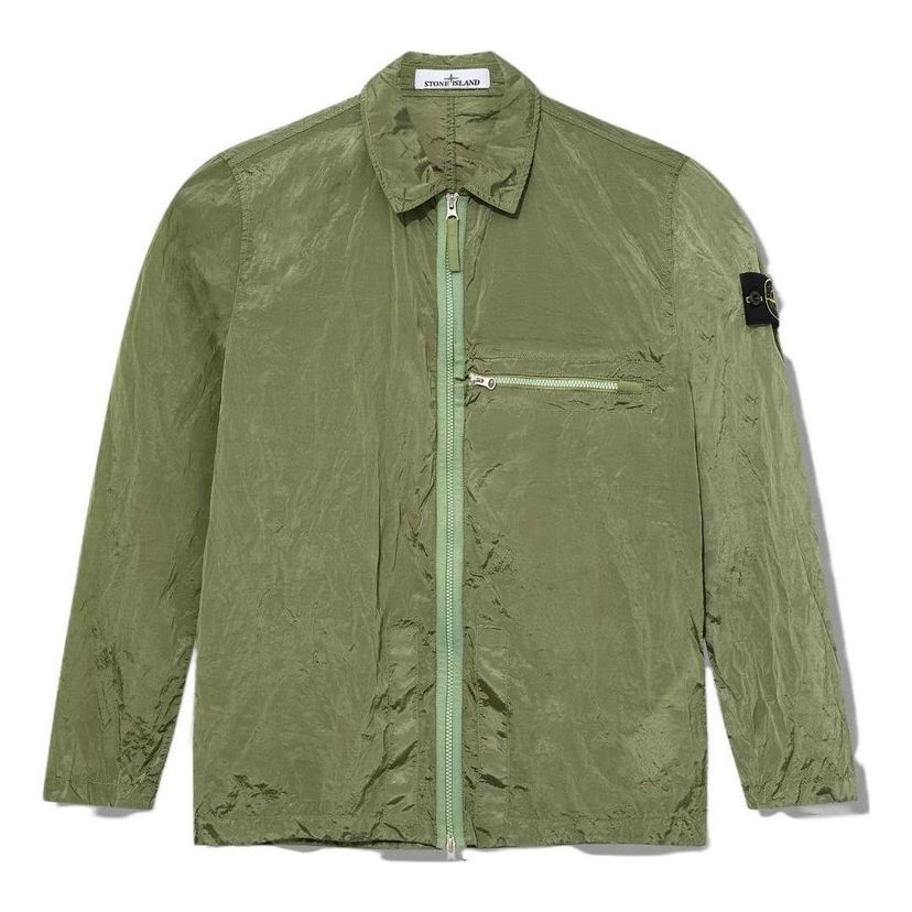 Košeľa Stone Island Compass Patch Zip Up Jacket Zelené | 781510919-V0055