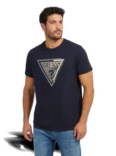 Tričko GUESS Triangle Logo T-Shirt Navy | M3YI14K8FQ4