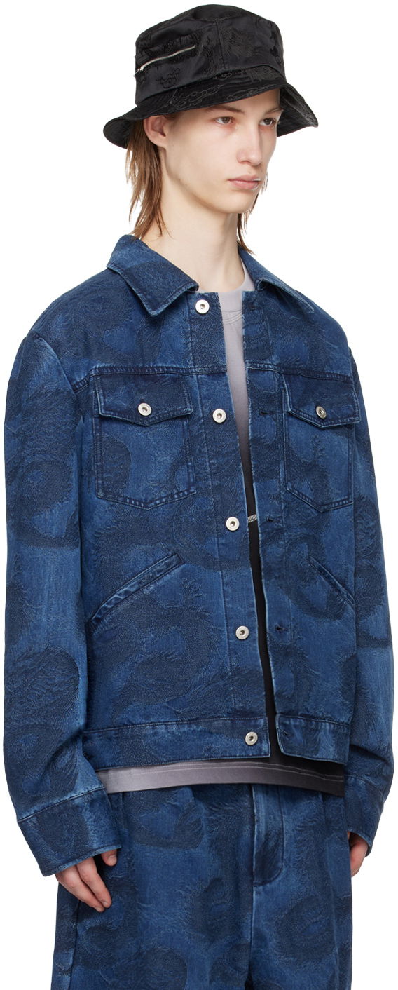 Feng Chen Wang Dragon Print Denim Jacket