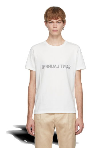 Tričko Saint Laurent Reversed Logo T-Shirt Biela | 663278Y36HE