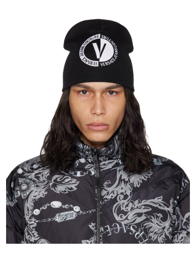 Kulicha Versace Jeans Couture Embroidered Beanie Čierna | E75YAZK45_EZG122