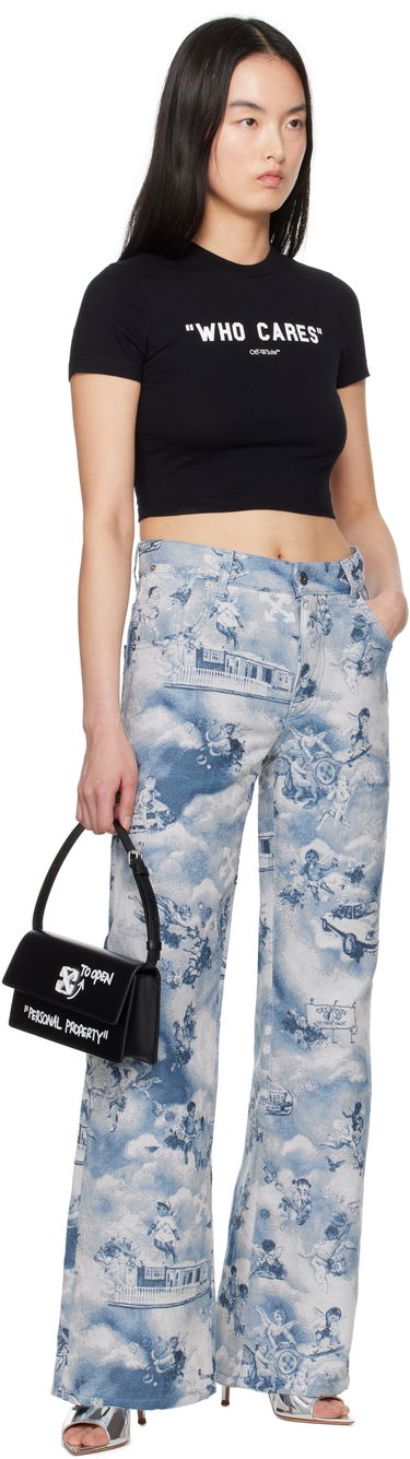 Crop Top Off-White Off-White 'Who Cares' Crop T-Shirt Čierna | OWAA133S25JER0011001, 3