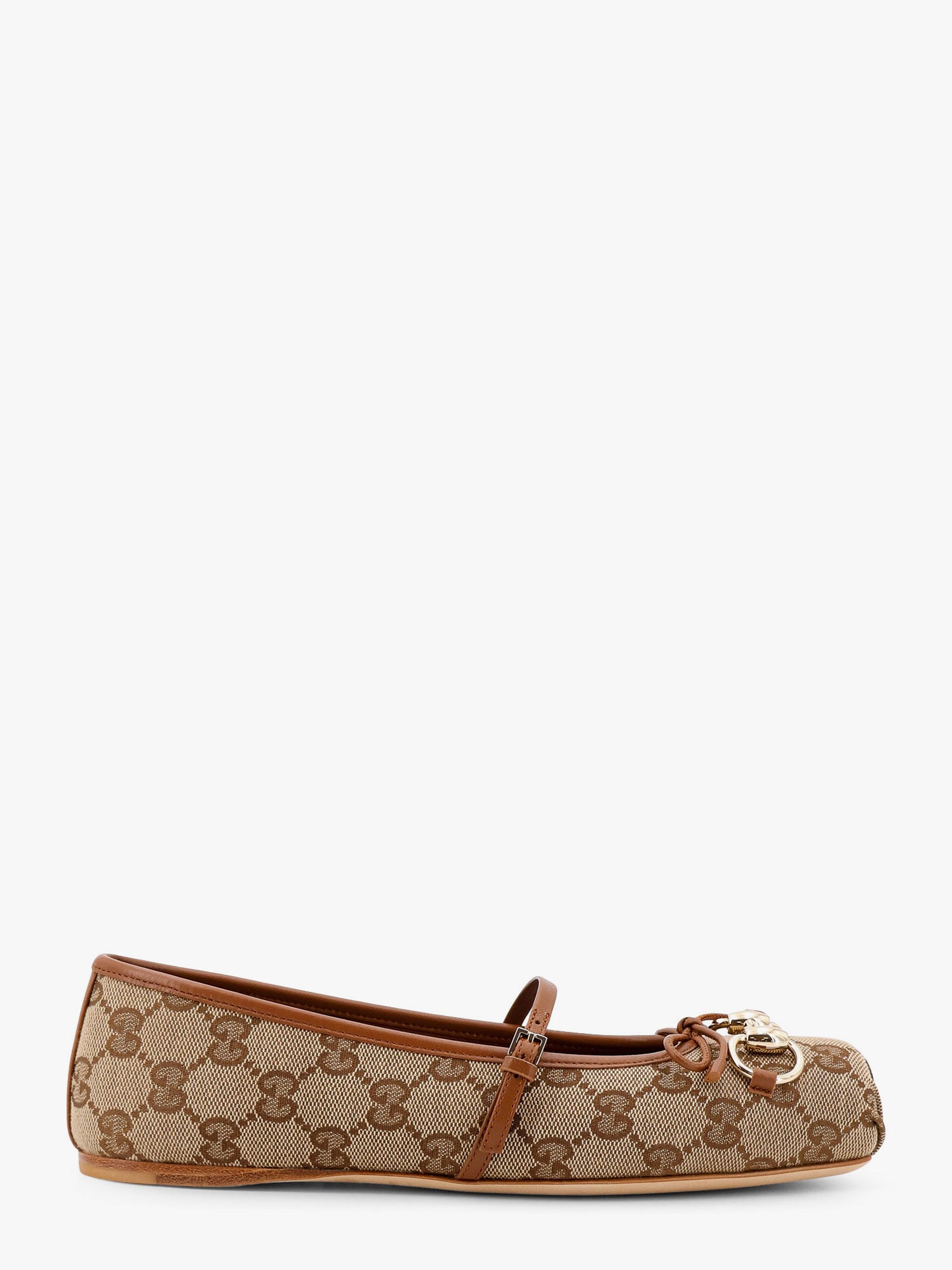 Tenisky a topánky Gucci Brown Canvas Ballerinas with Metal Ornament Hnedá | 814321FAD6C9745, 0