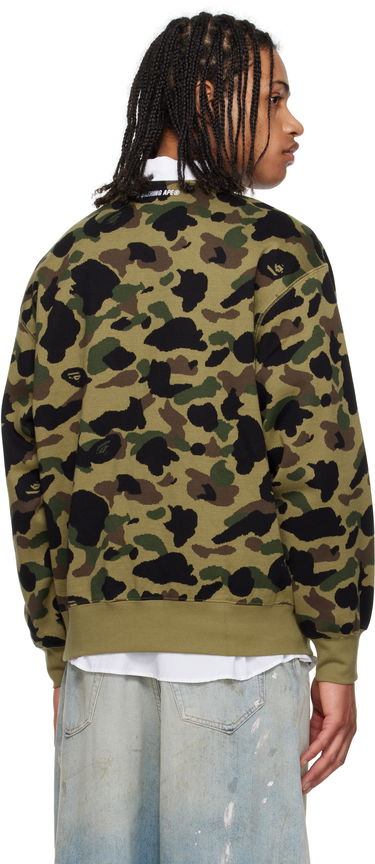 Sveter BAPE A Bathing Ape 1st Camo Jacquard College Sweatshirt Zelené | 001SWL301307M, 2
