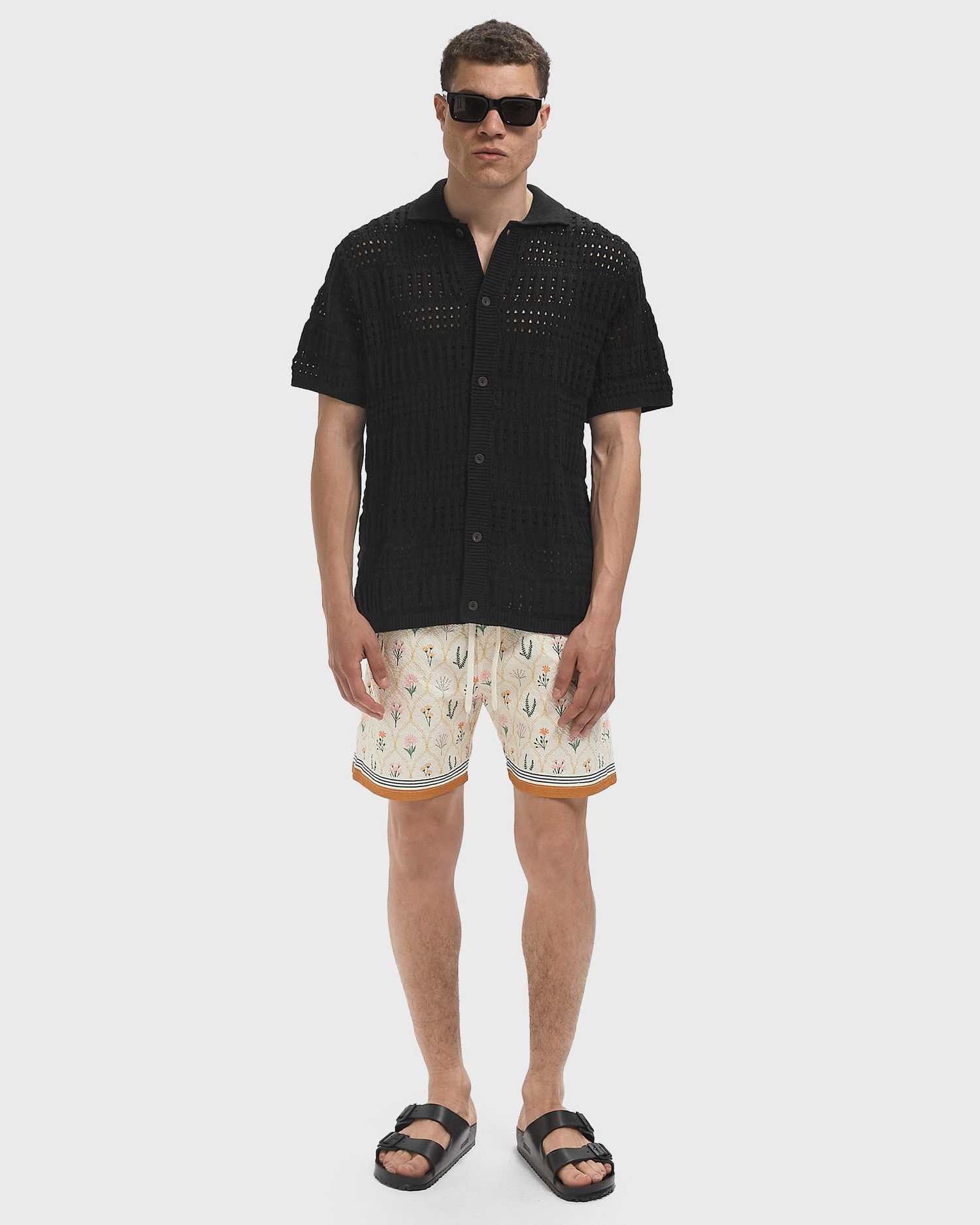 Polo tričko Les Deux Elvin Knitted Short Sleeve Polo Shirt Čierna | 1000040-100, 1