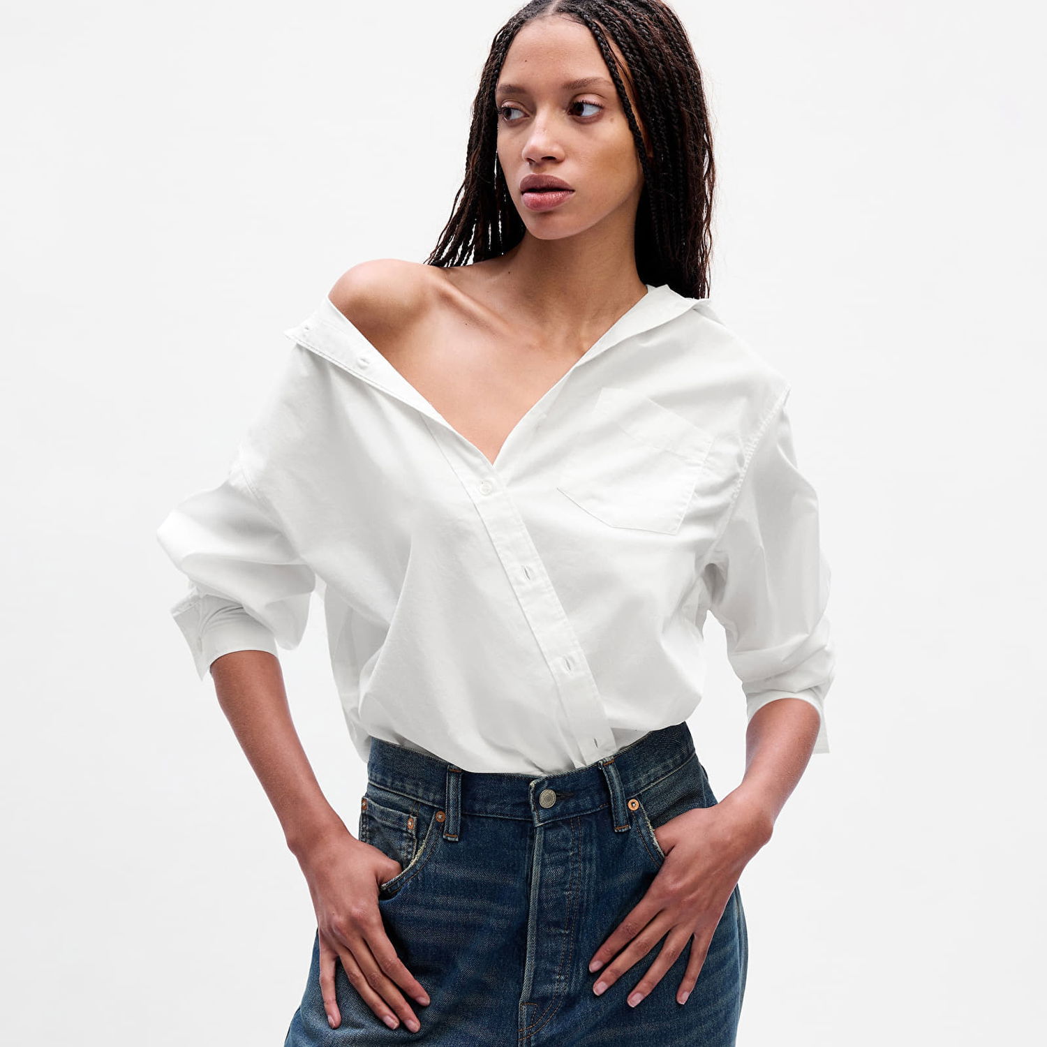 Košeľa GAP The Big Shirt Optic White Biela | 755814-00, 1