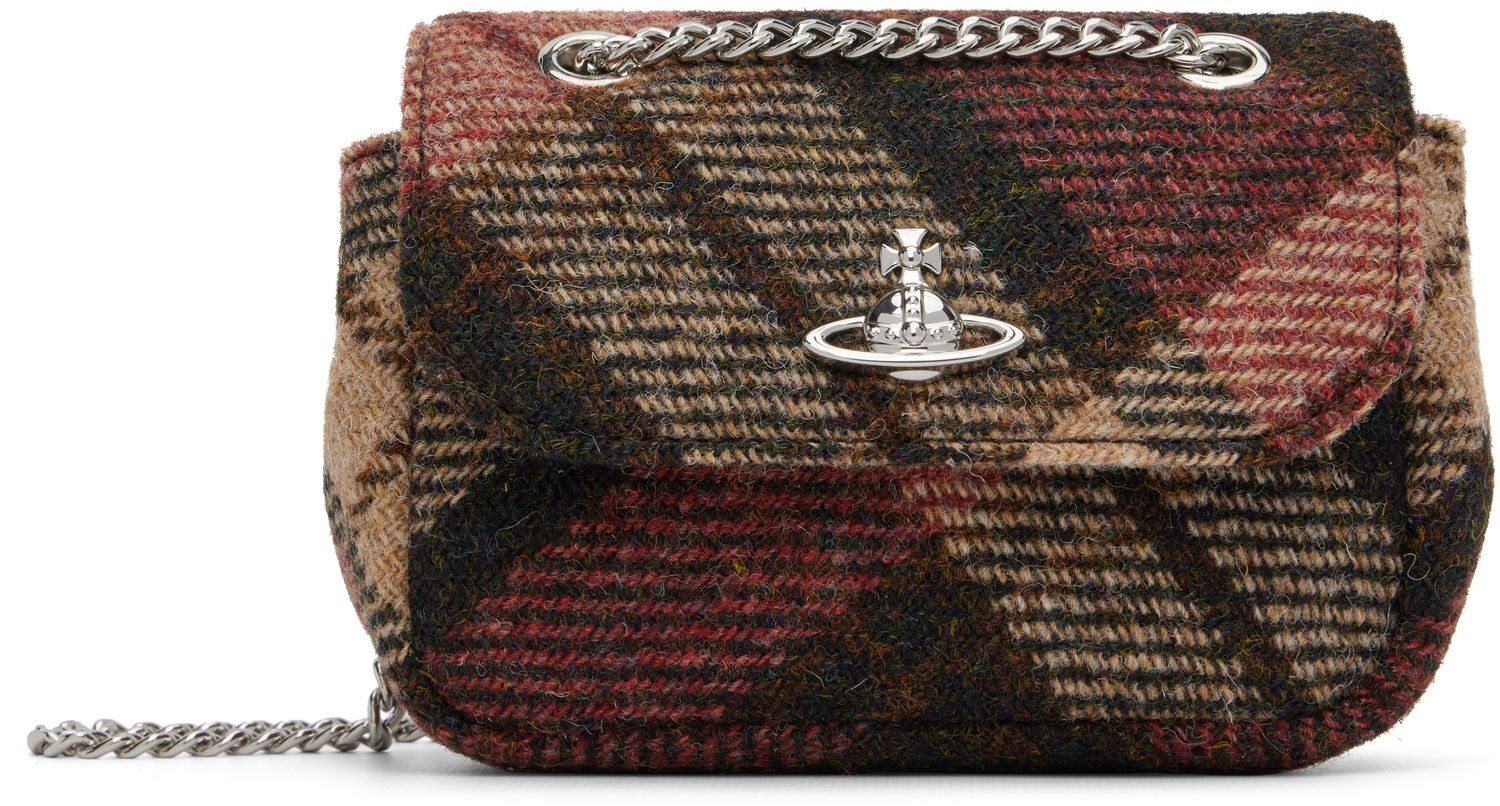 Taška cez rameno Vivienne Westwood Small Tweed Plaid Flap with Chain Strap Rôznofarebný | 5C01000WW-W018D-, 0