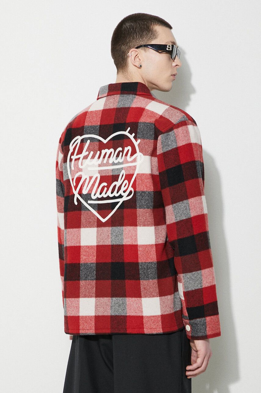Wool Check Relaxed Shirt