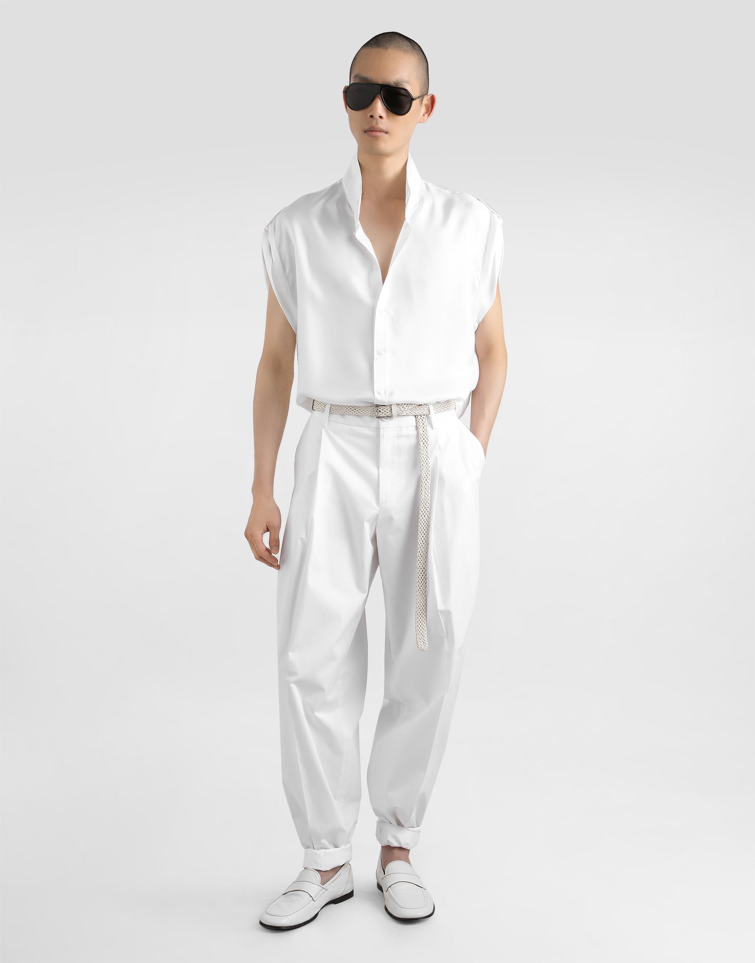 Košeľa Dolce & Gabbana Dolce & Gabbana Silk Twill Short Sleeve Shirt Biela | G5NJ4TFU10SW0800, 1
