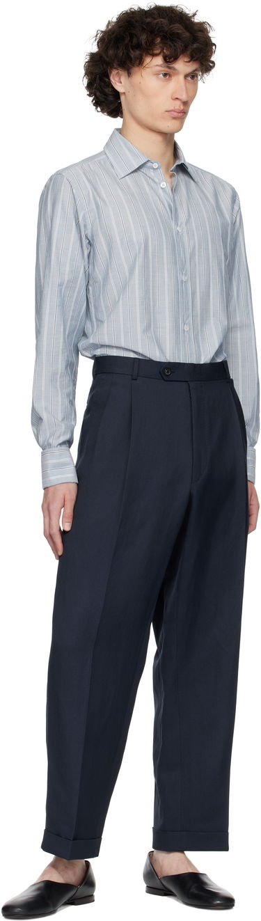 Nohavice Maison Margiela Maison Margiela Turn-up Trousers Navy | S50KA0669 M35287, 3