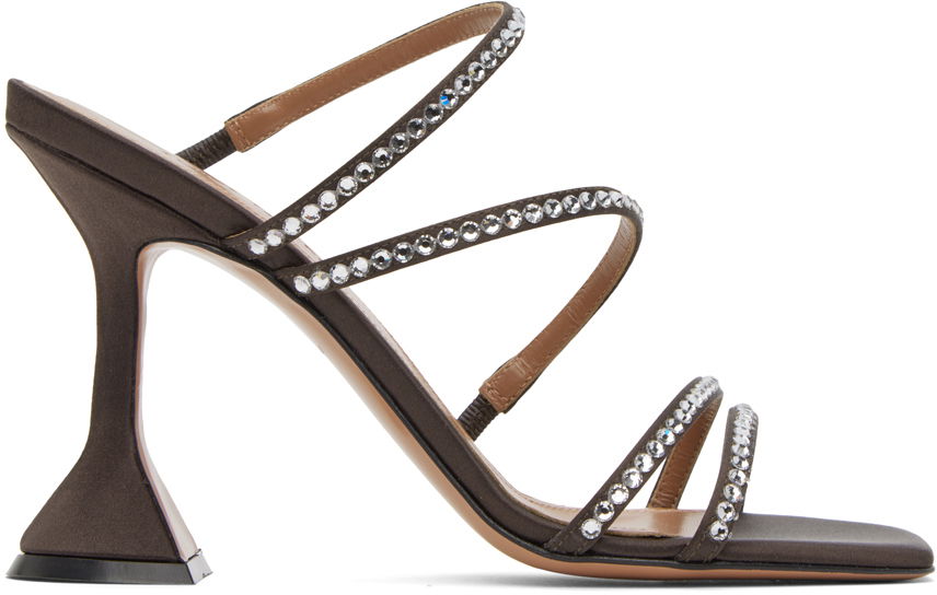 Amina Muaddi Naima Crystal Slipper Heeled Sandals