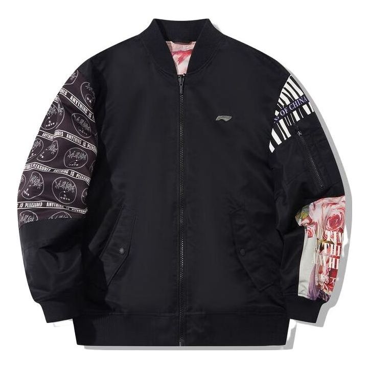 Bomber bunda Li-Ning PLEASURES Graphic Bomber Jacket Čierna | AJDT753-1